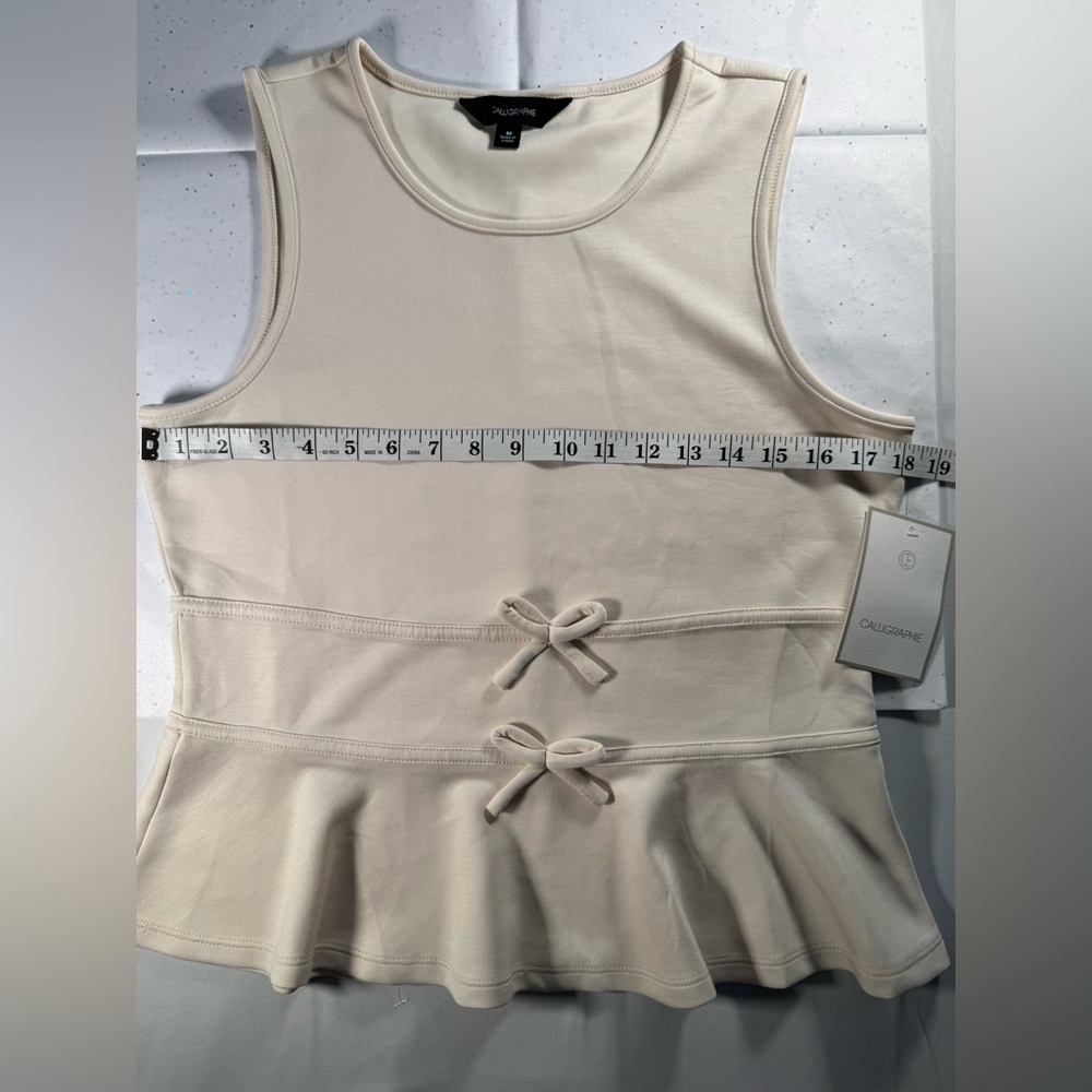 Calligraphie Cream Sleeveless Top - Picture 3 of 4